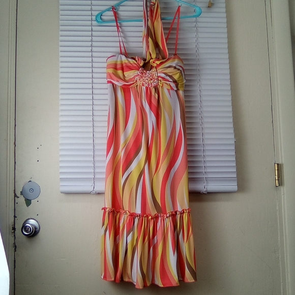BEBA Vibrant Striped Halter Dress - Picture 2 of 4